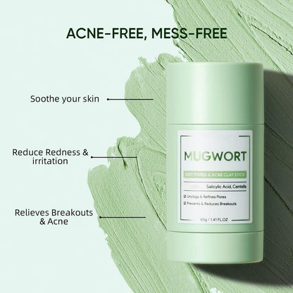2 Pcs Face Mask Stick for Face，Volcanic and Wormwood Mud Mask Stick，Deep Cleanses, Gently Removes Blackheads, Repairs Skin，1.41 FL OZ Each