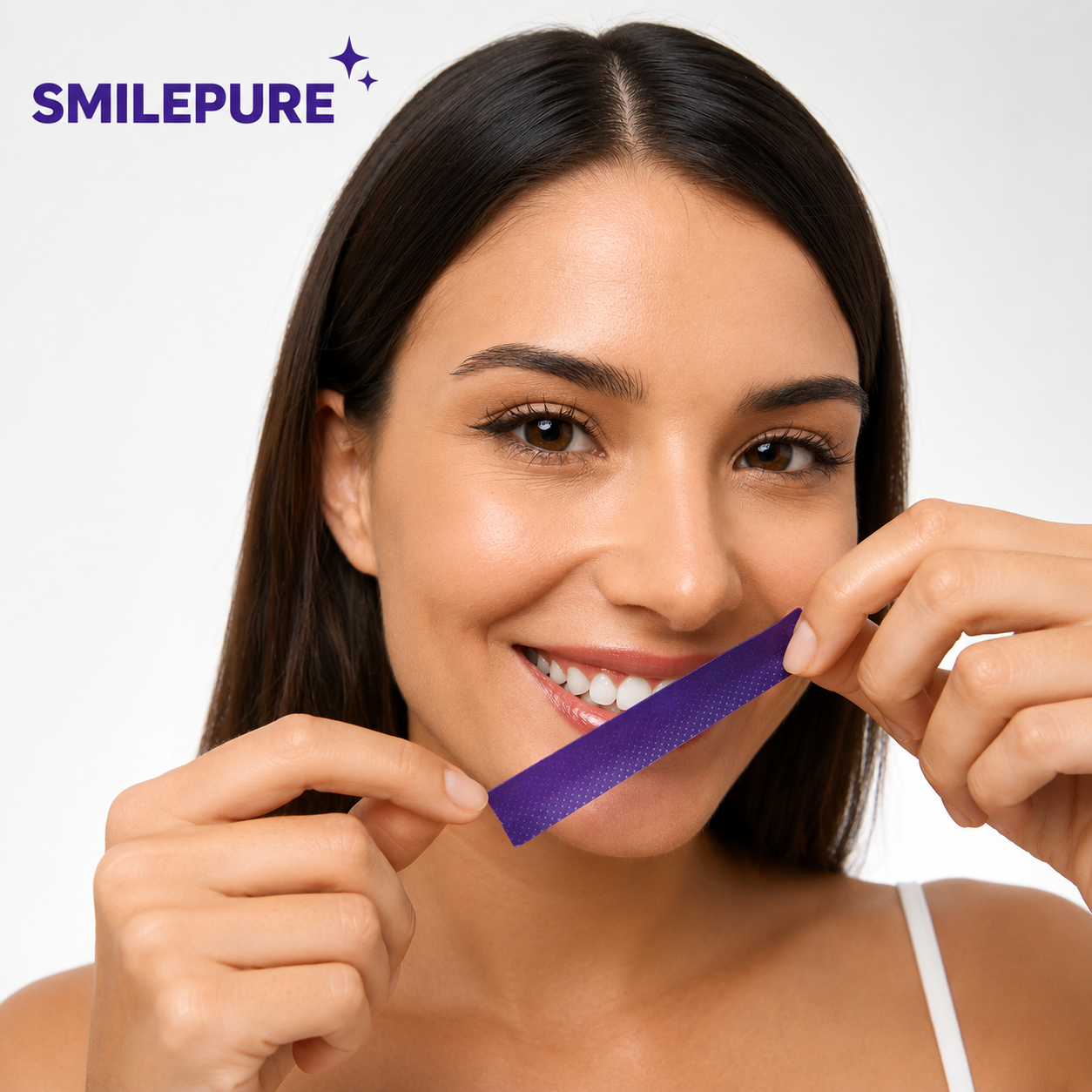 smilepure Purple Teeth Whitening Strips - 7/21 Sessions of Gentle, Peroxide-Free Whitening for Non-Sensitive Teeth