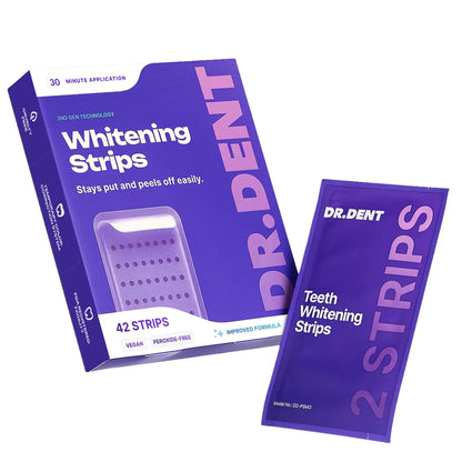 smilepure Purple Teeth Whitening Strips - 7/21 Sessions of Gentle, Peroxide-Free Whitening for Non-Sensitive Teeth